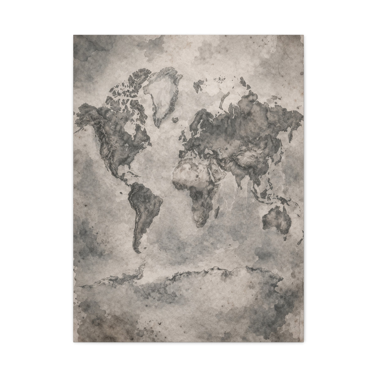 Vintage World Map Wash Wall Art & Canvas Print