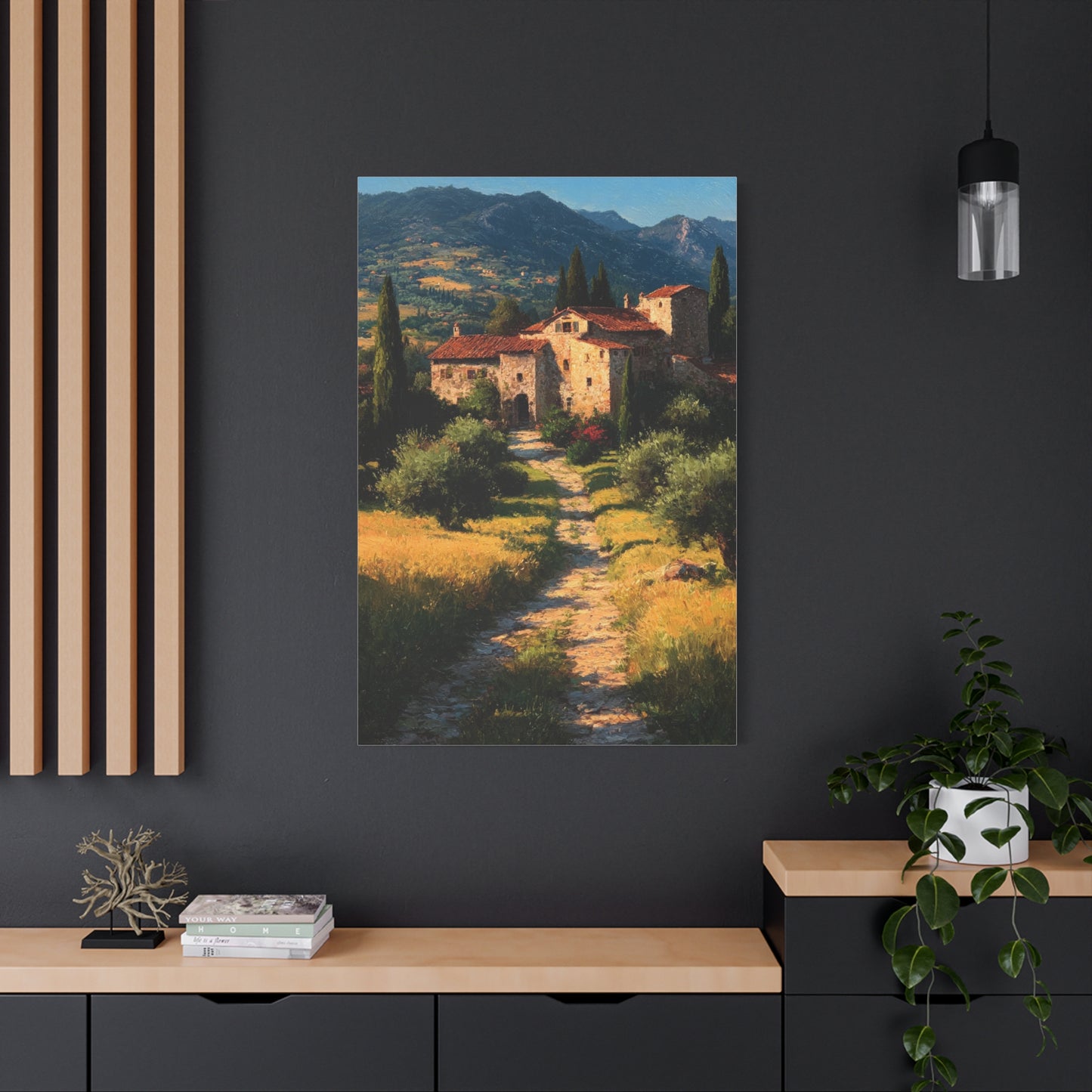 Tuscan Countryside Villa Path Wall Art & Canvas Print