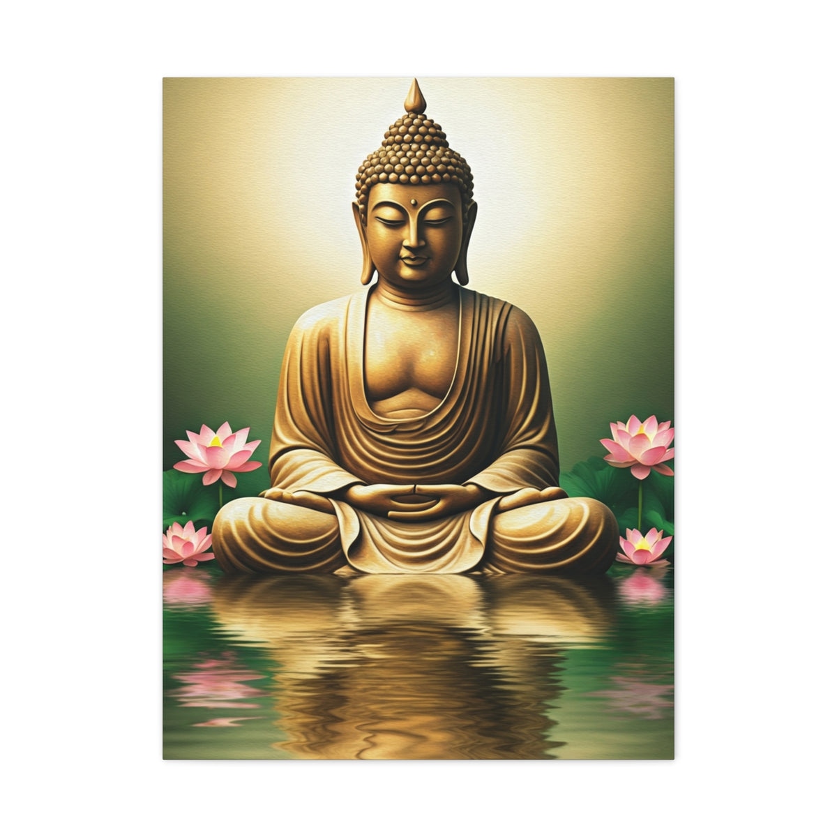 Lotus Reflection Buddha Meditation Wall Art & Canvas Prints