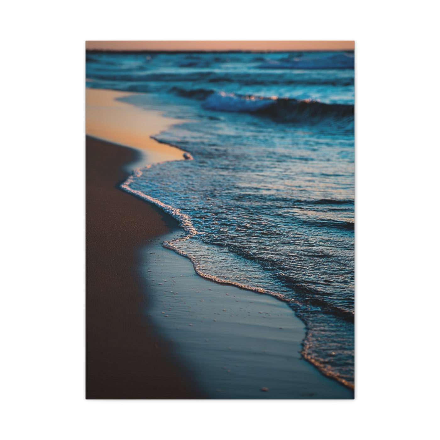 Gentle Sunset Waves on Quiet Shoreline Wall Art & Canvas Print