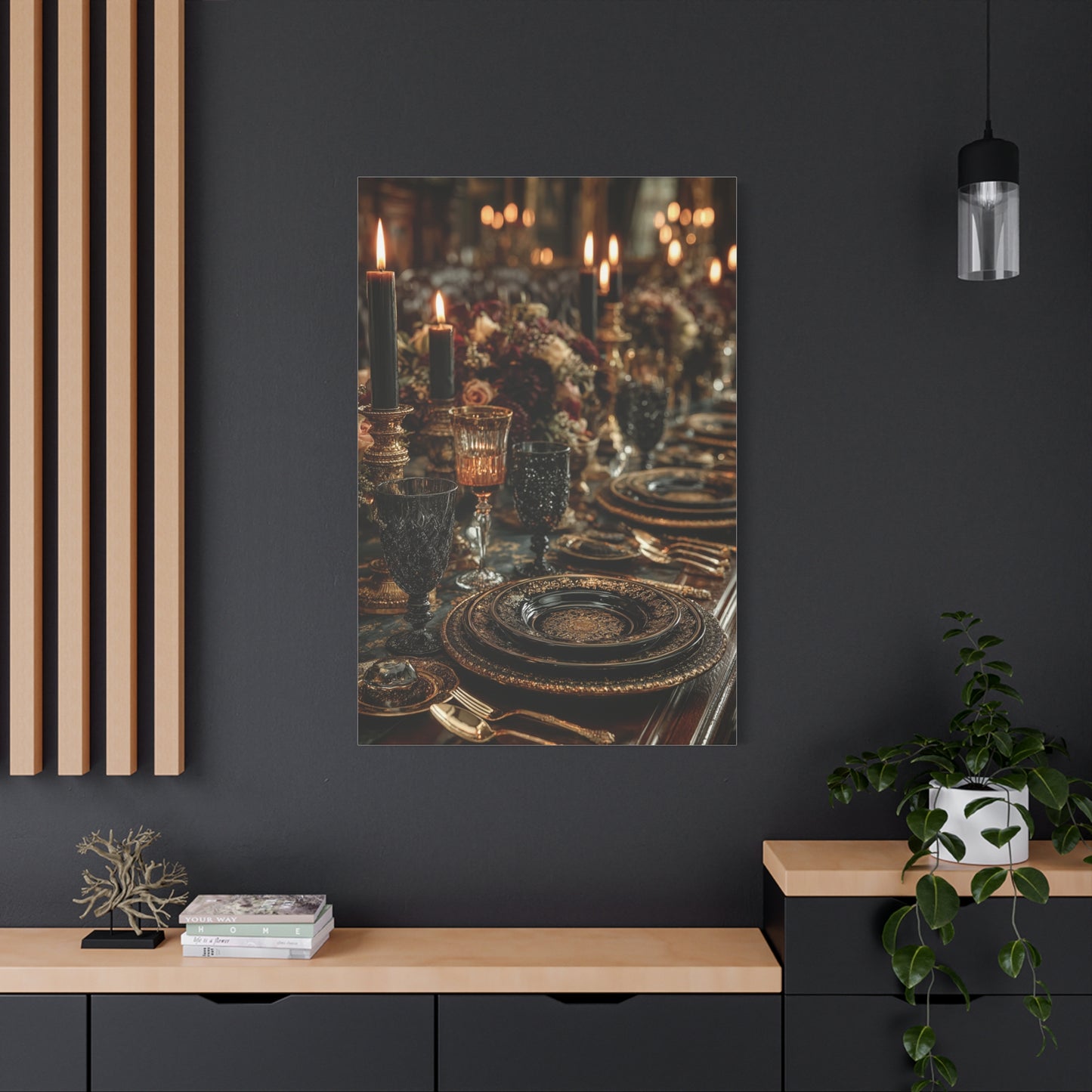 Candlelit Luxury Dinner Table Wall Art & Canvas Print