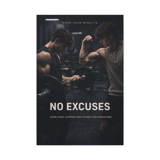 No Excuses Power Training Wall Art & Canvas Print