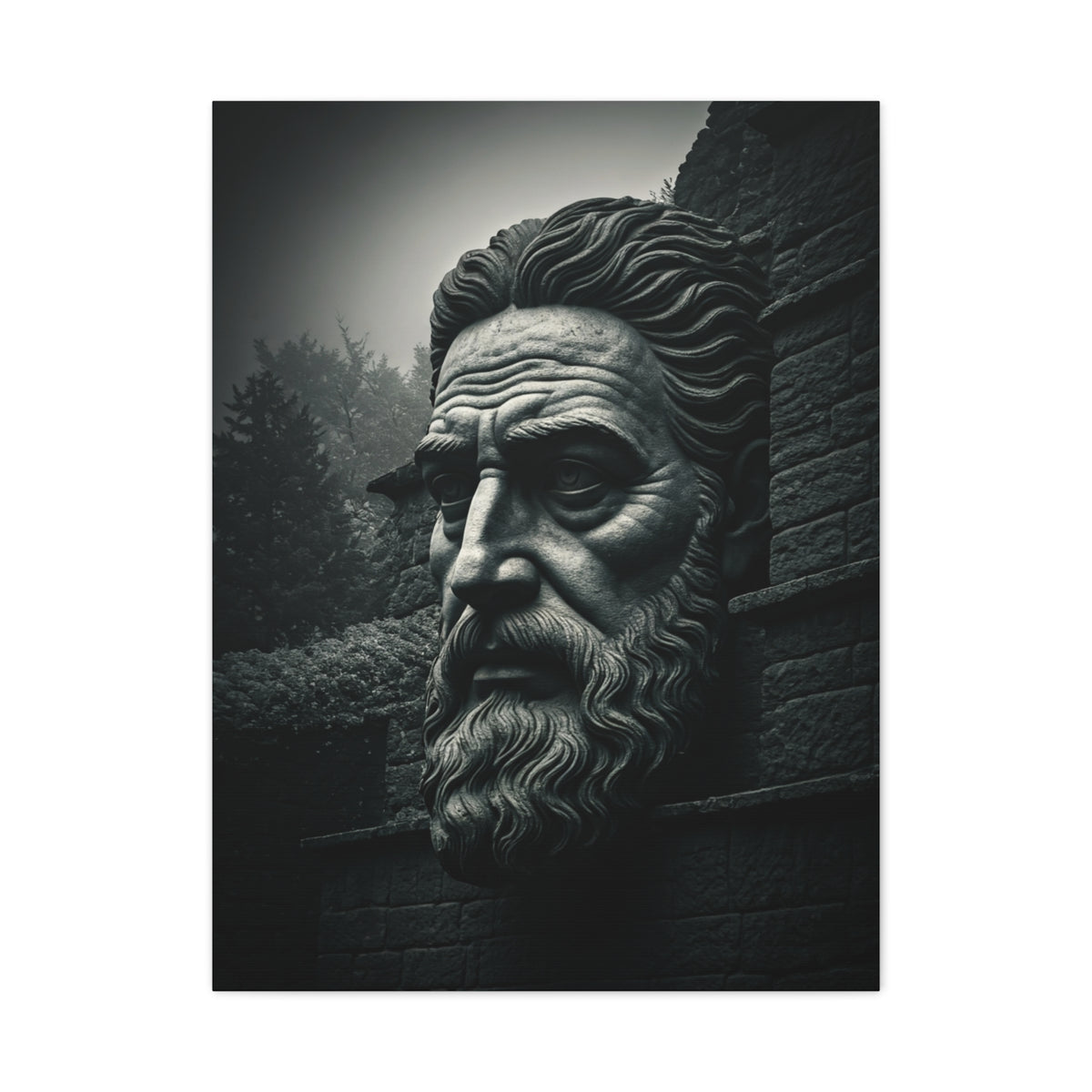 Ancient Stone Philosopher Bust Wall Art & Canvas Prints