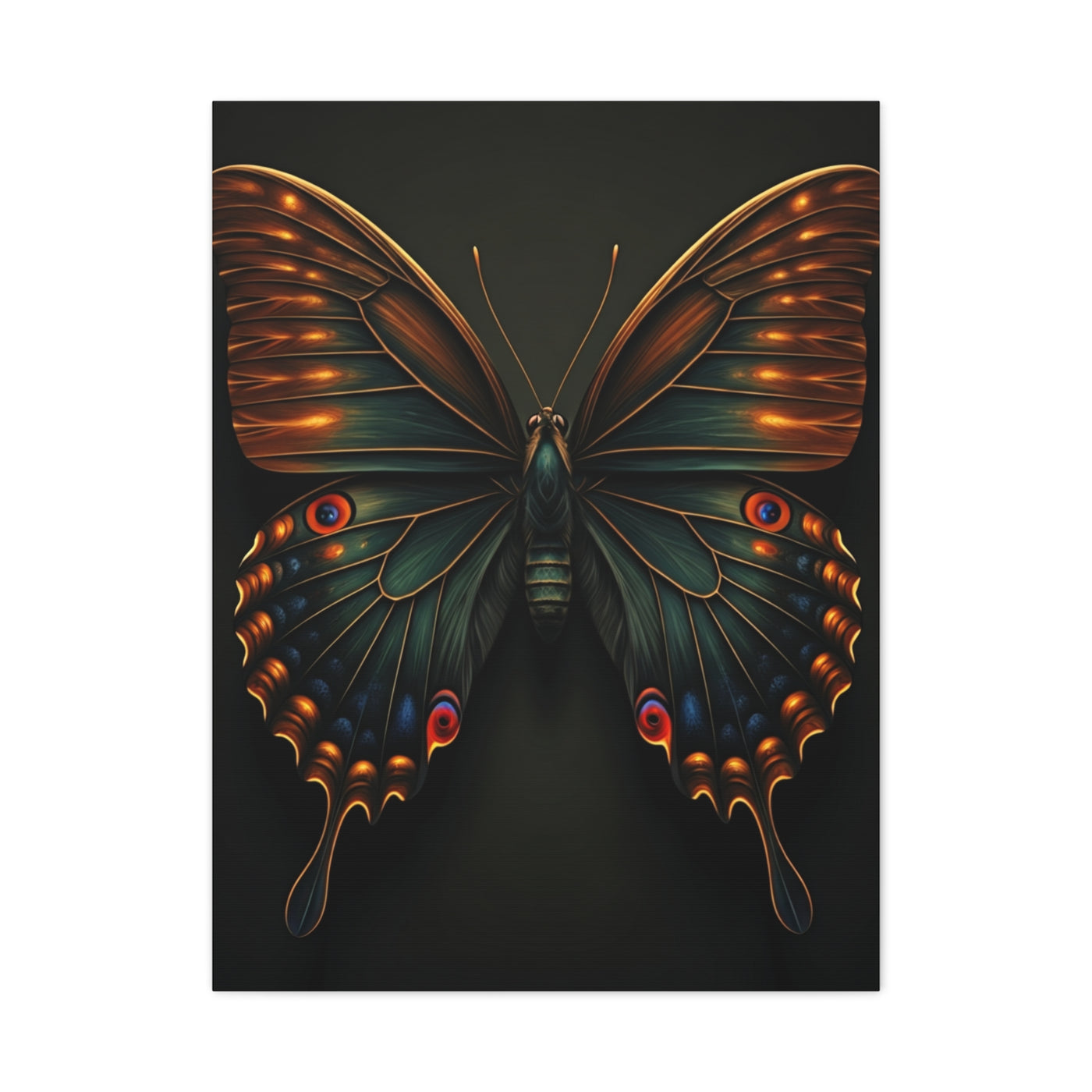Peacock Pattern Butterfly Portrait Wall Art & Canvas Prints