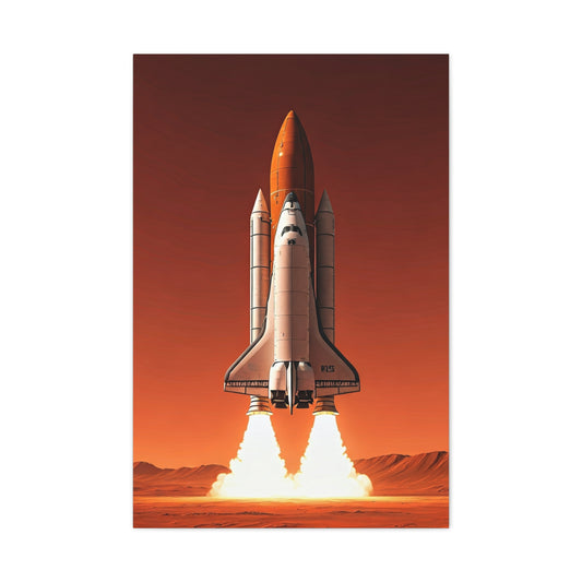 Red Sky Rocket Launch Wall Art & Canvas Prints