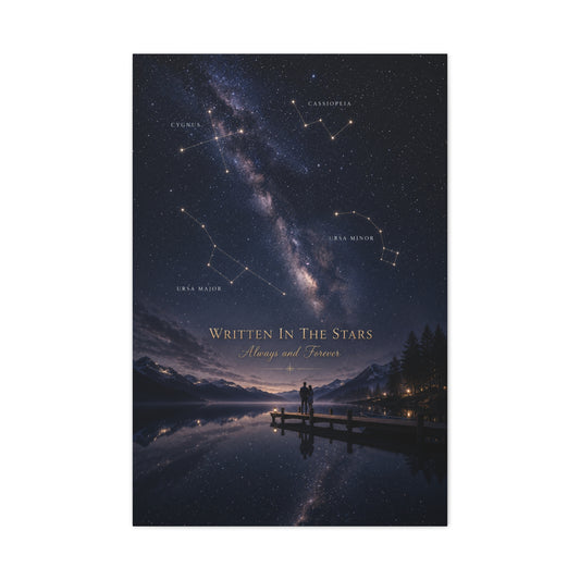 Written in the Stars Celestial Love Quote Wall Art & Canvas Print