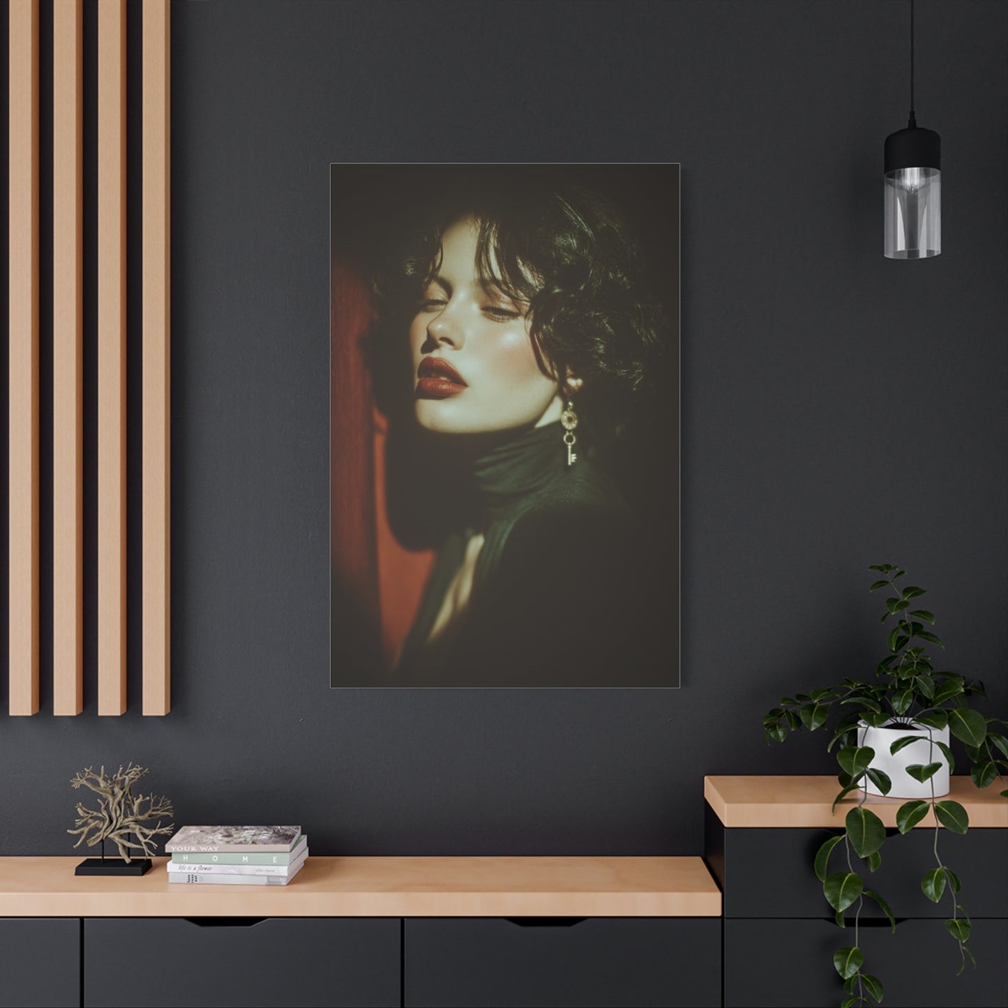 Vintage Key Noir Portrait Wall Art & Canvas Print