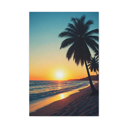 Palm Shore Sunset Escape Wall Art & Canvas Prints