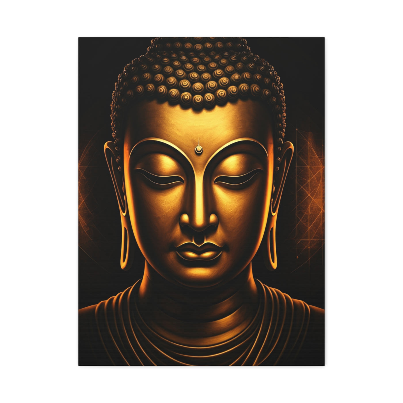Golden Tranquility Buddha Portrait Wall Art & Canvas Prints