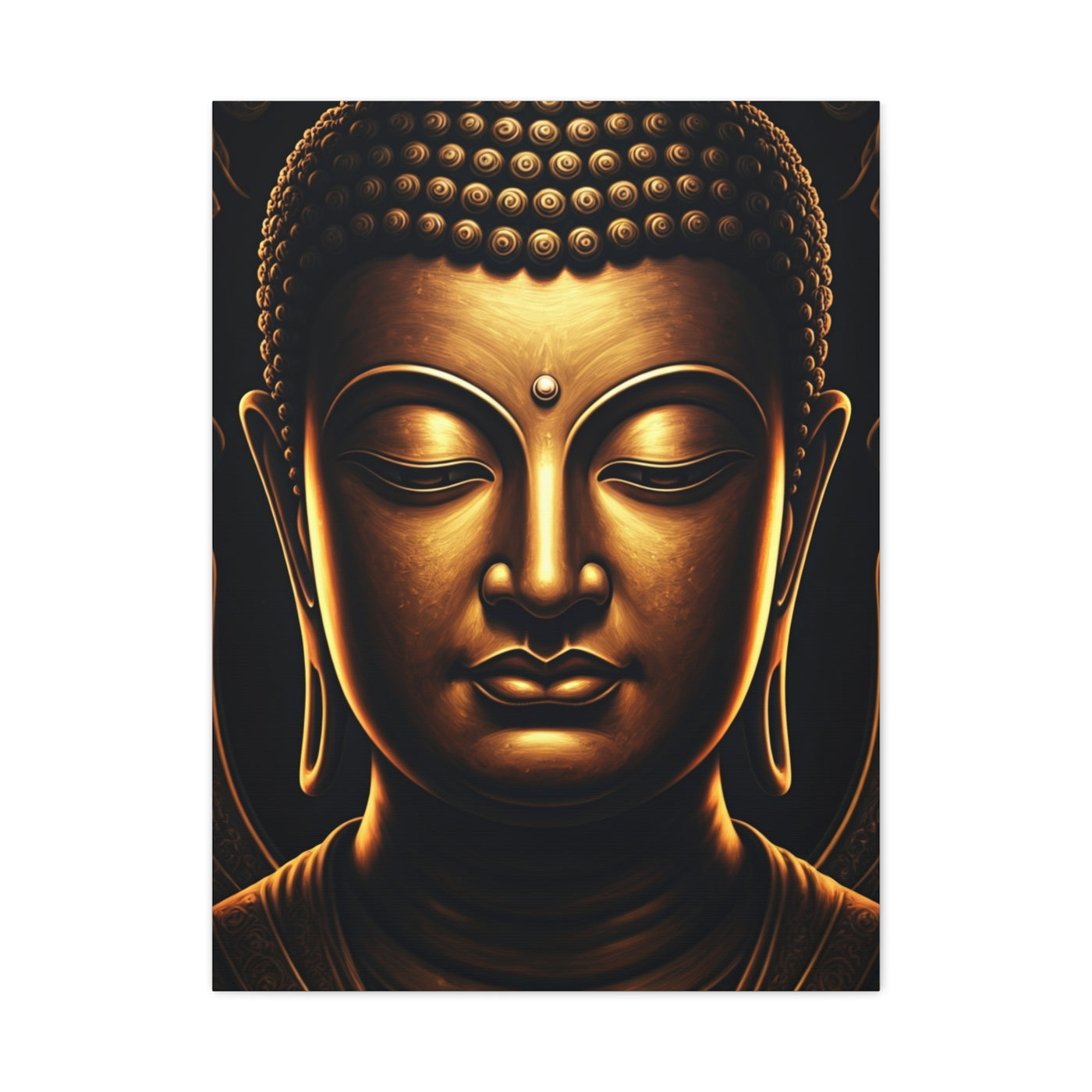 Sacred Golden Calm Buddha Portrait Wall Art & Canvas Prints