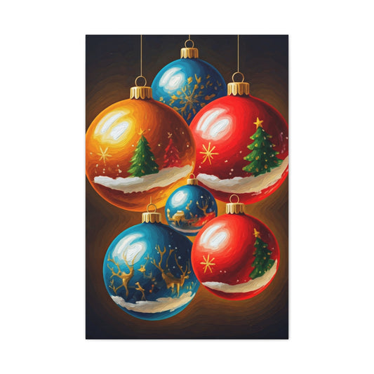 Expressive Painted Christmas Ornament Collection Wall Art & Canvas Print