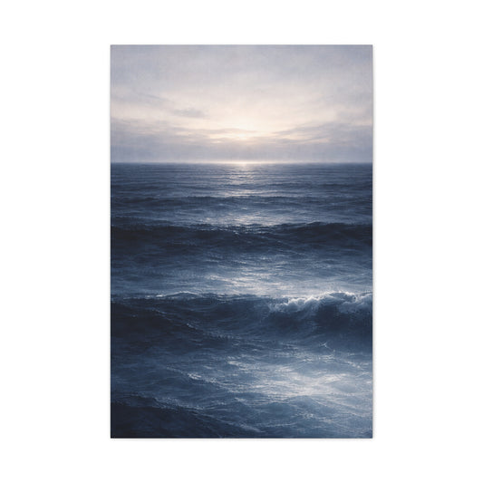 Calm Navy Ocean Horizon Wall Art & Canvas Print