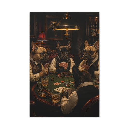 French Bulldog Poker Club Wall Art & Canvas Print