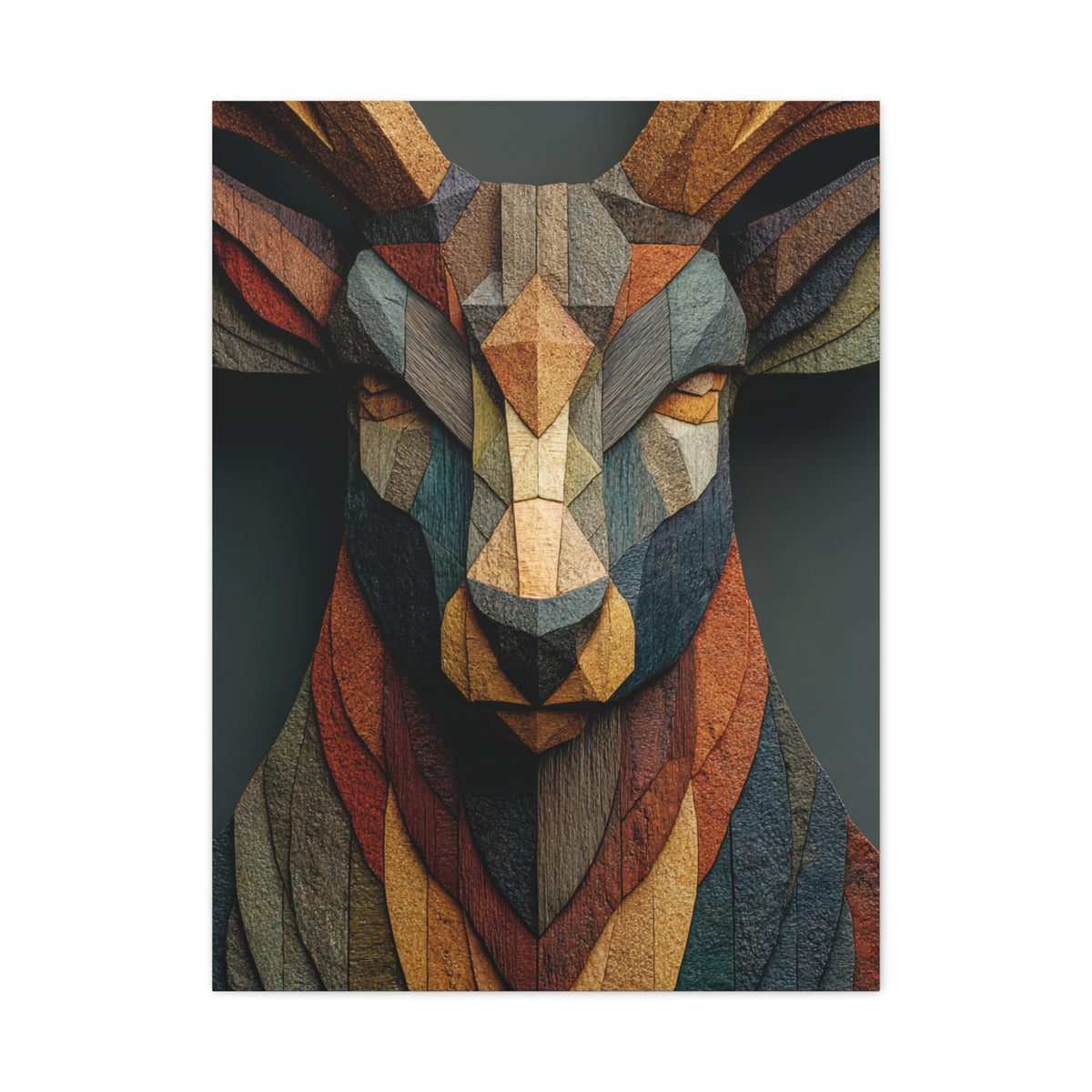 Geometric Mosaic Stag Wall Art & Canvas Print