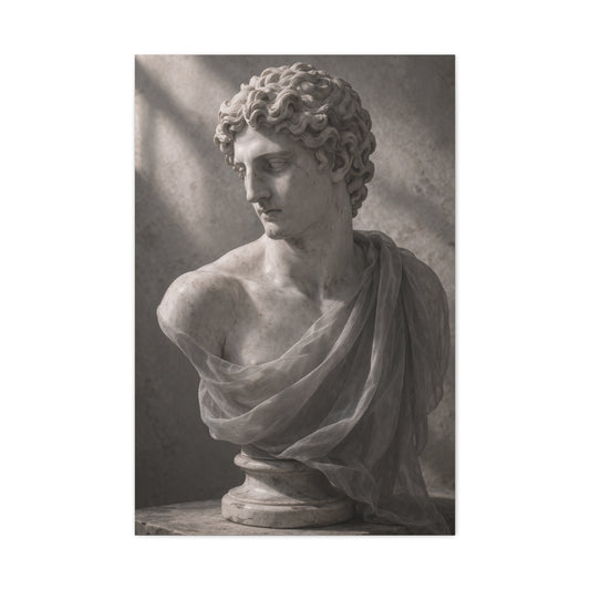 Classical Marble Bust Draped Wall Art & Canvas Print