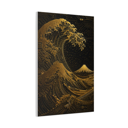 Neo-Tech Golden Wave Fusion Wall Art & Canvas Print