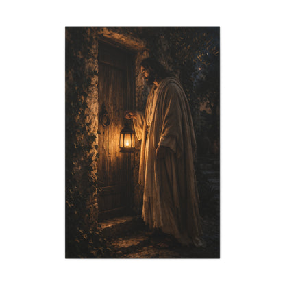 Jesus Knocking Candlelight Door Wall Art & Canvas Print