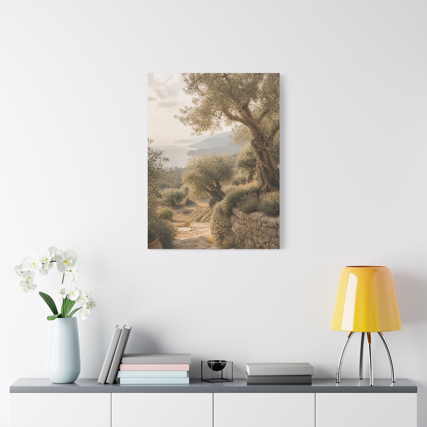 Olive Grove Coastal Serenity Wall Art & Canvas Print
