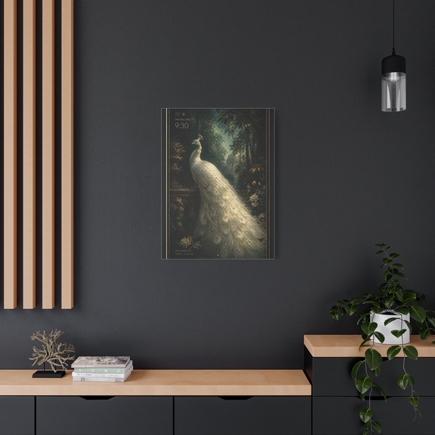 Digital White Peacock Forest Display Wall Art & Canvas Print