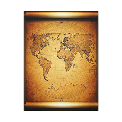 Classic Sepia World Atlas Scroll Wall Art & Canvas Prints