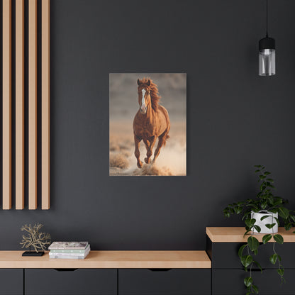 Running Chestnut Stallion Power Wall Art & Canvas Print