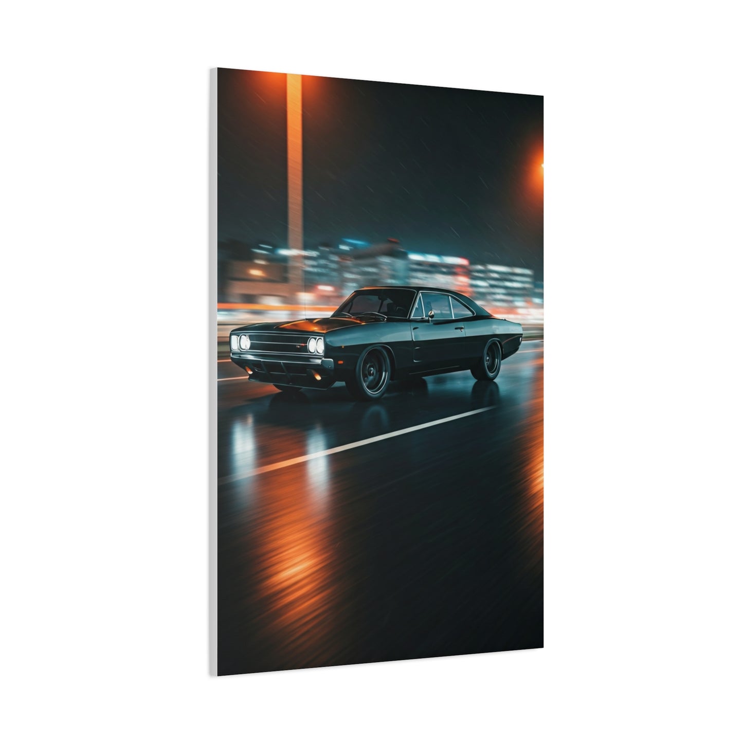 1968 Dodge Charger R/T Triple Black Night Cruise Wall Art & Canvas Prints