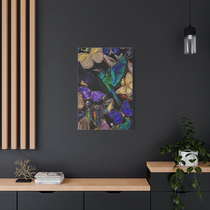 Jewel Tone Hummingbird and Butterfly Collection Wall Art & Canvas Print