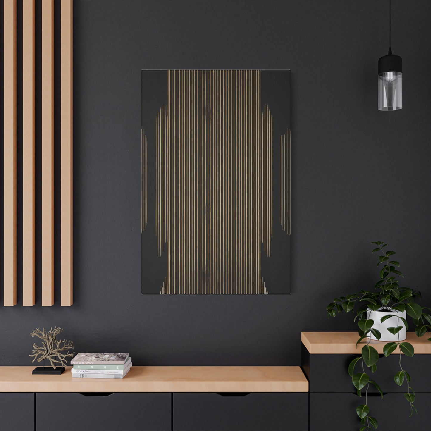 Midnight Gold Column Abstract Wall Art & Canvas Prints