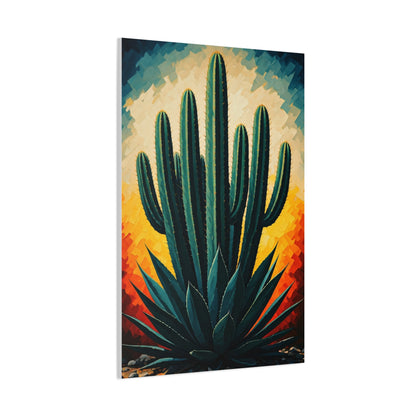 Sunburst Desert Saguaro Illustration Wall Art & Canvas Prints