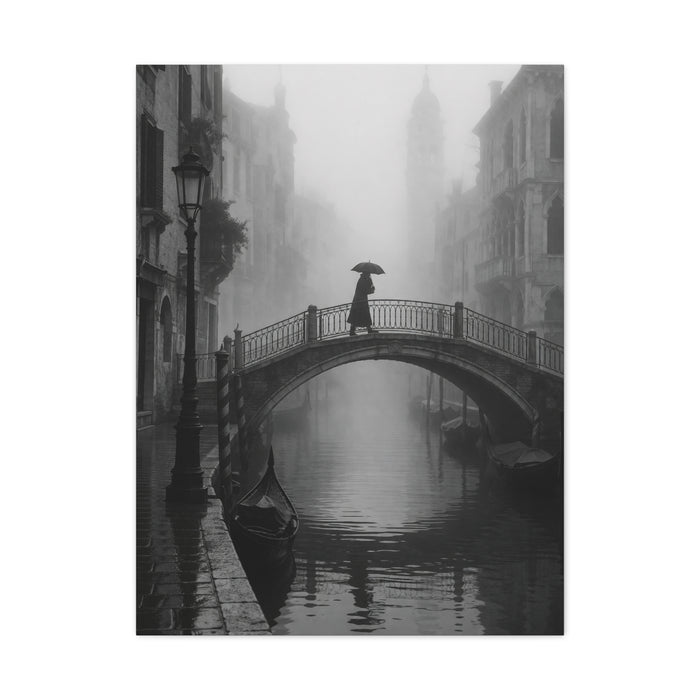 Venetian Bridge Fog Scene Wall Art & Canvas Print