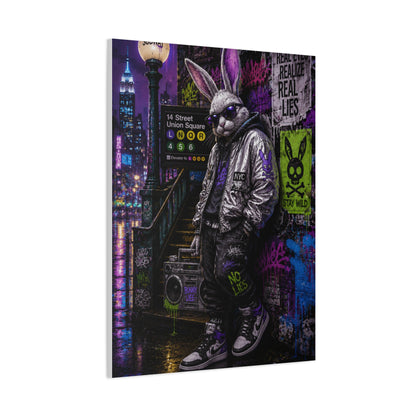 Urban Rebel Bunny NYC Street Wall Art & Canvas Print