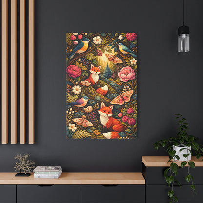 Quirky Maximalist Forest Creatures Wall Art & Canvas Print