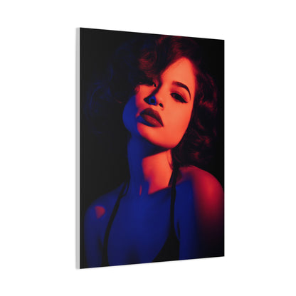 Neon Shadow Fashion Portrait Wall Art & Canvas Print