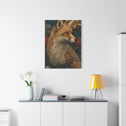 William Morris Style Ornamental Fox Wall Art & Canvas Print
