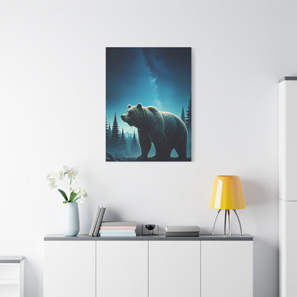 Midnight Wilderness Bear Under the Stars Wall Art & Canvas Prints