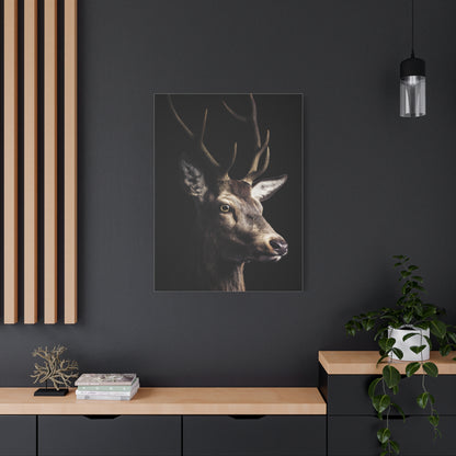 Shadowed Stag Minimal Portrait Wall Art & Canvas Print