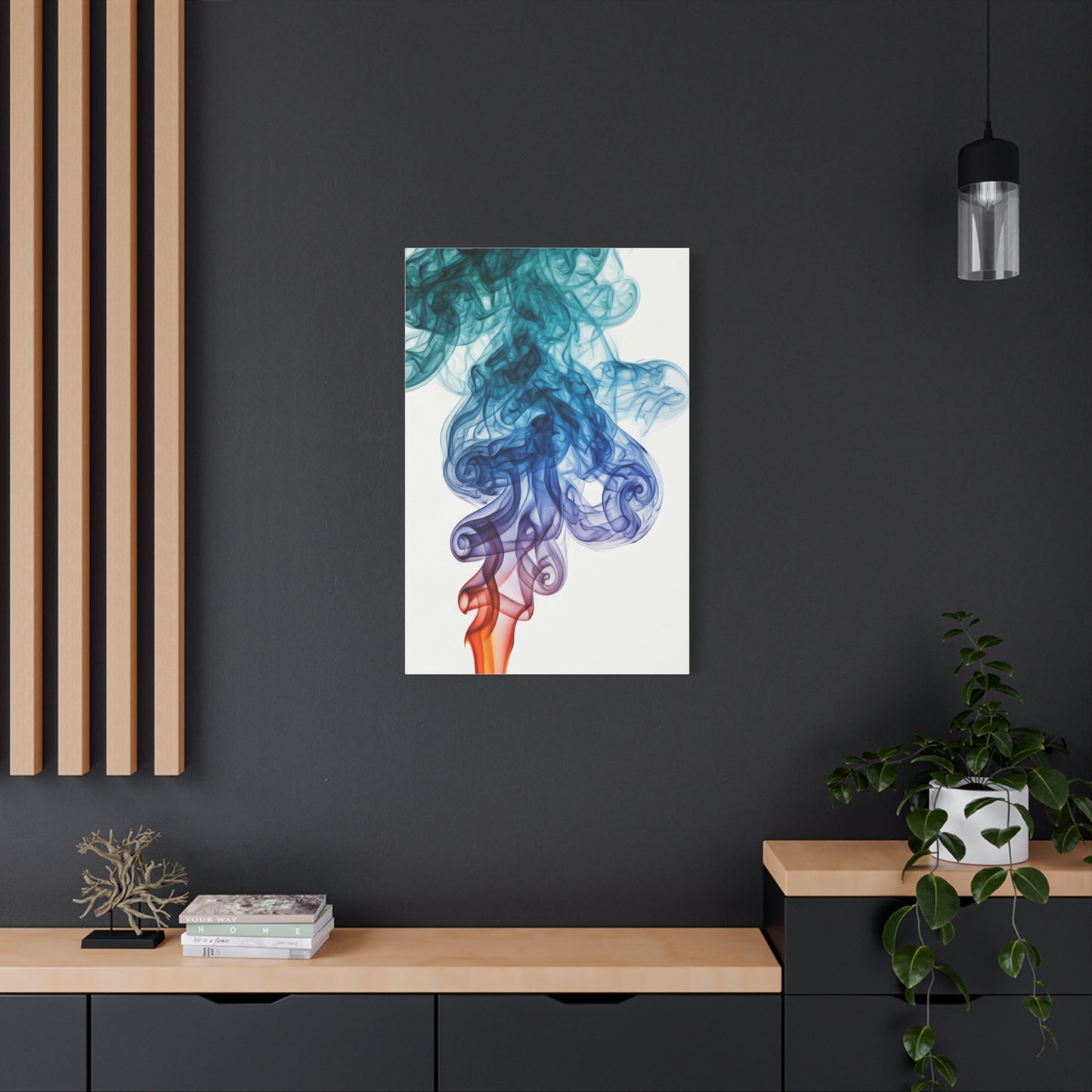 Blue and Amber Smoke Abstract Wall Art & Canvas Prints