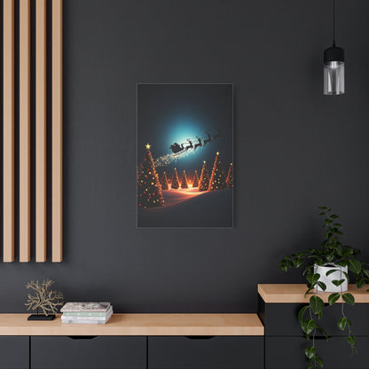 Santa Sleigh Midnight Flight Wall Art & Canvas Print