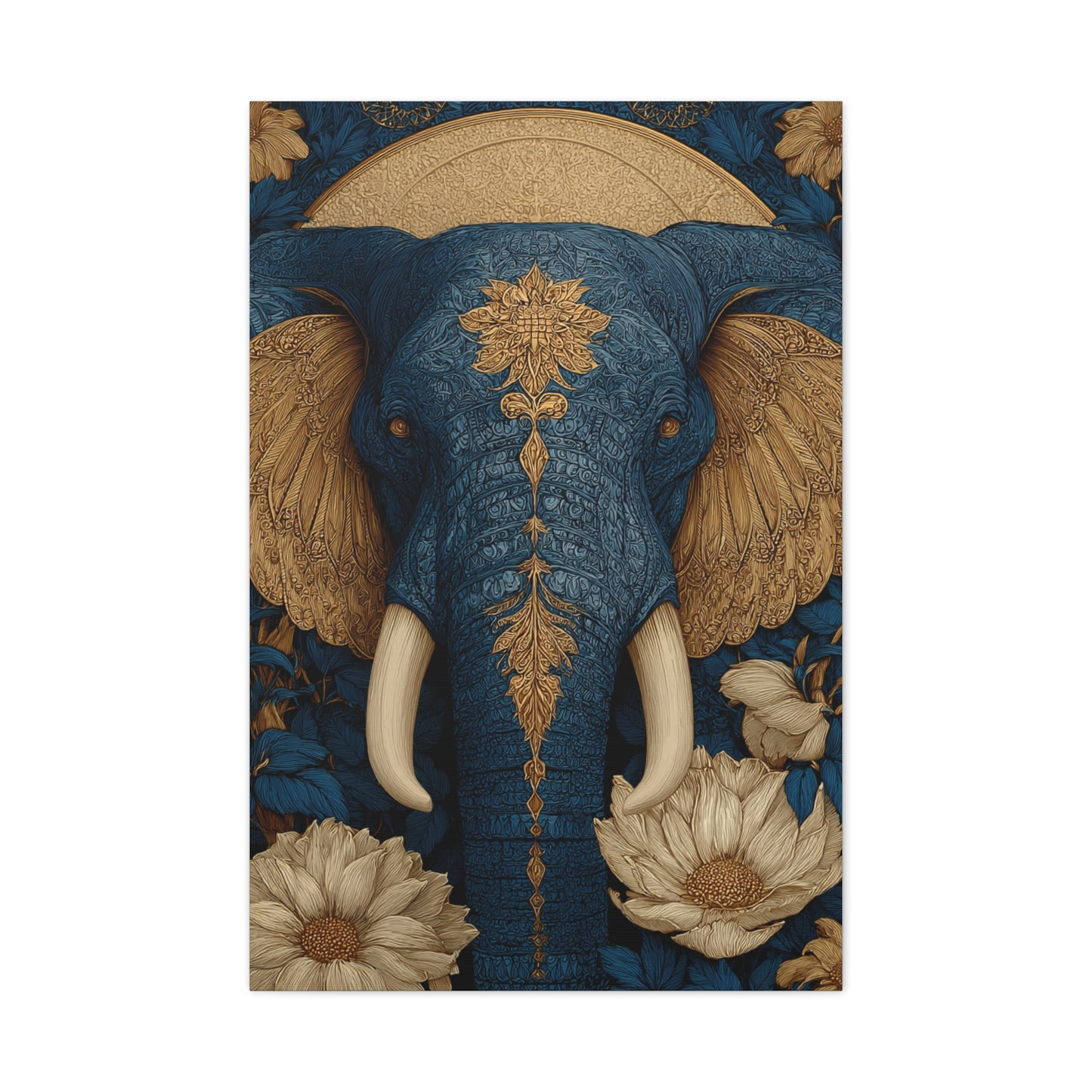 Ornamental Mandala Elephant Portrait Wall Art & Canvas Print