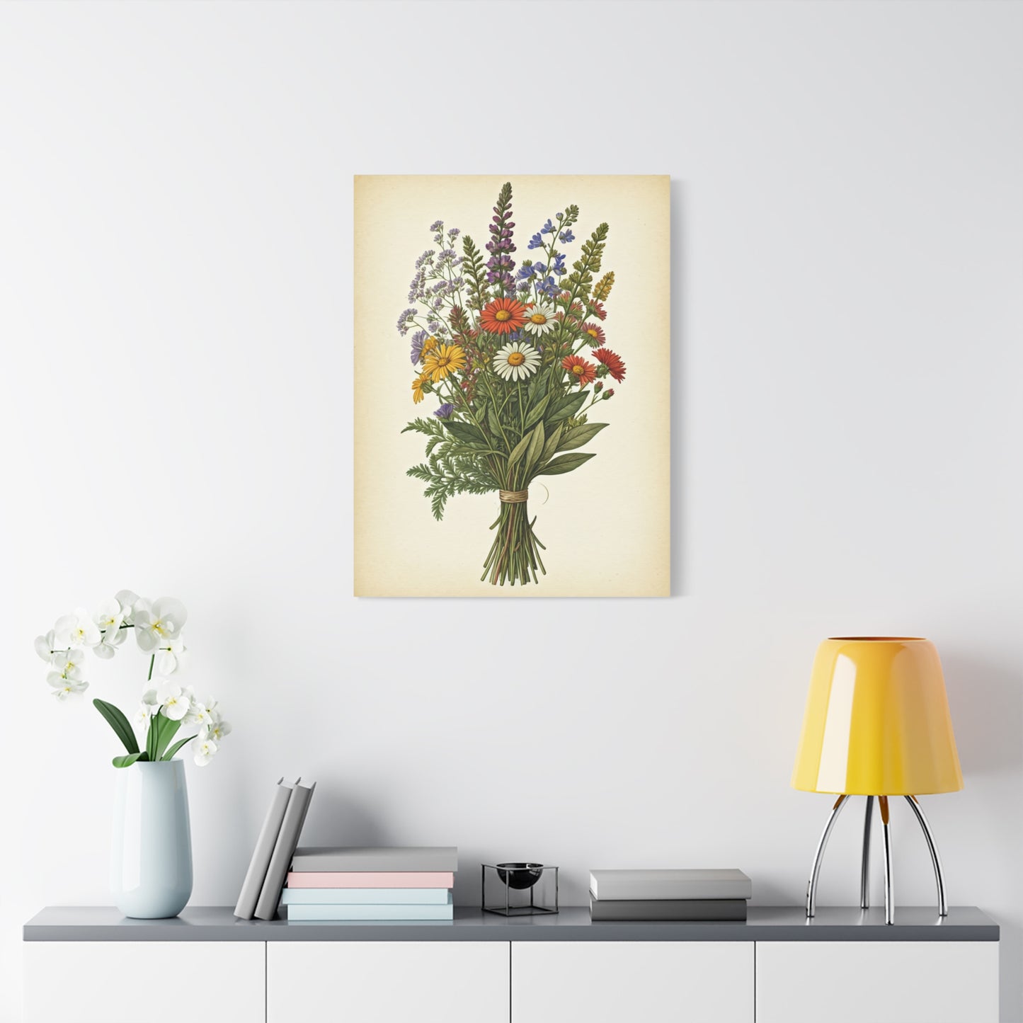 Wildflower Bouquet Illustration Wall Art & Canvas Prints
