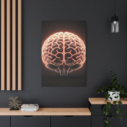 Neon Brain Art Canvas – Glowing Anatomy Wall Decor