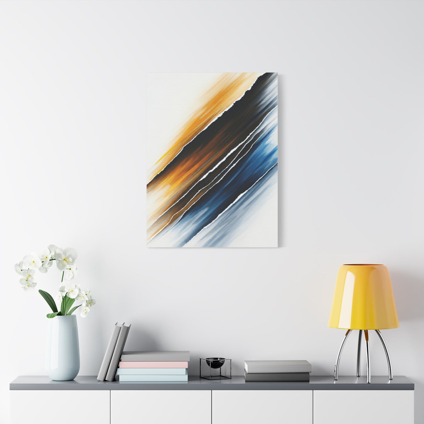 Gold and Blue Motion Sweep Abstract Wall Art & Canvas Prints