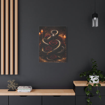 Black Serpent Crimson Rose Gold Wall Art & Canvas Print