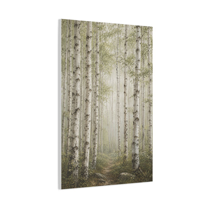 Light Birch Woodland Minimal Landscape Trees Wall Art & Canvas Print