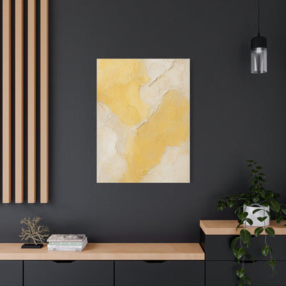 Wabi-Sabi Yellow Plaster Minimal Abstract Wall Art & Canvas Print