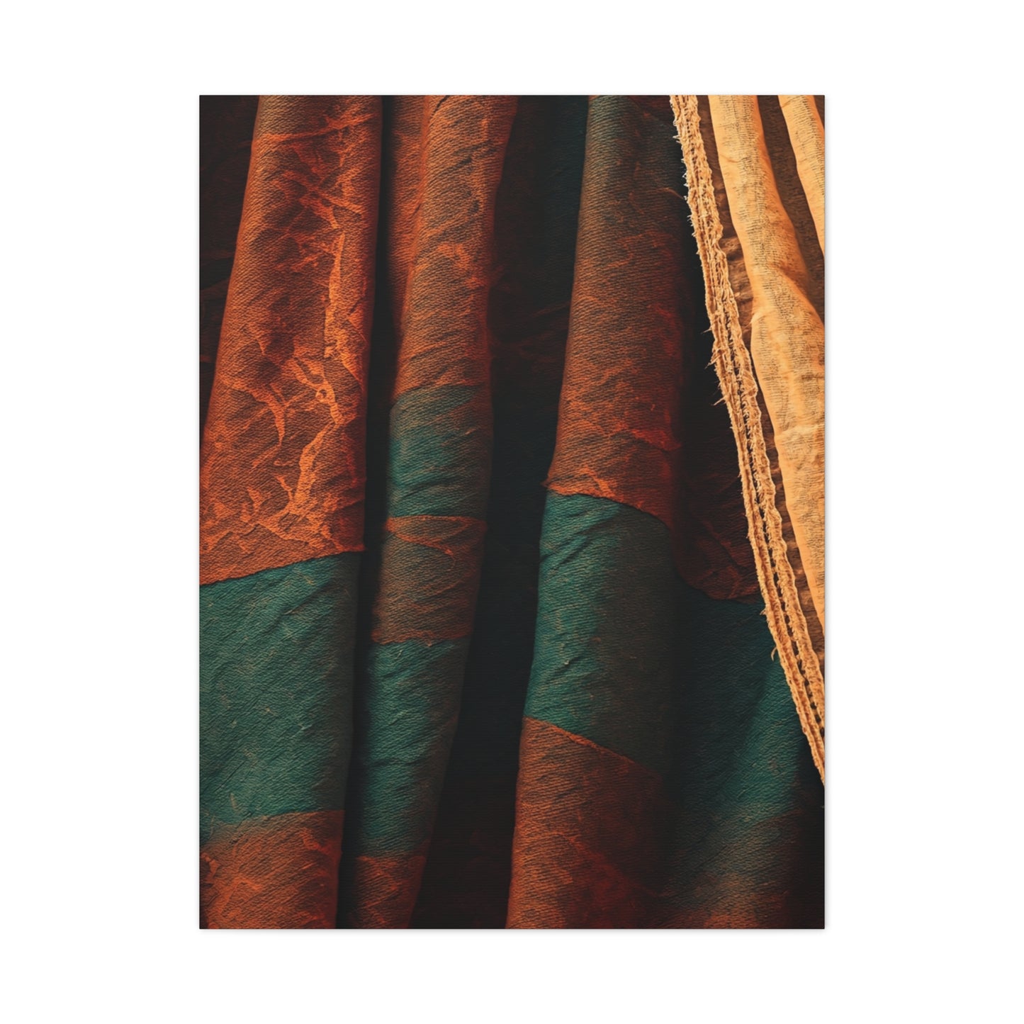Earth-Toned Textile Layers Wall Art & Canvas Prints