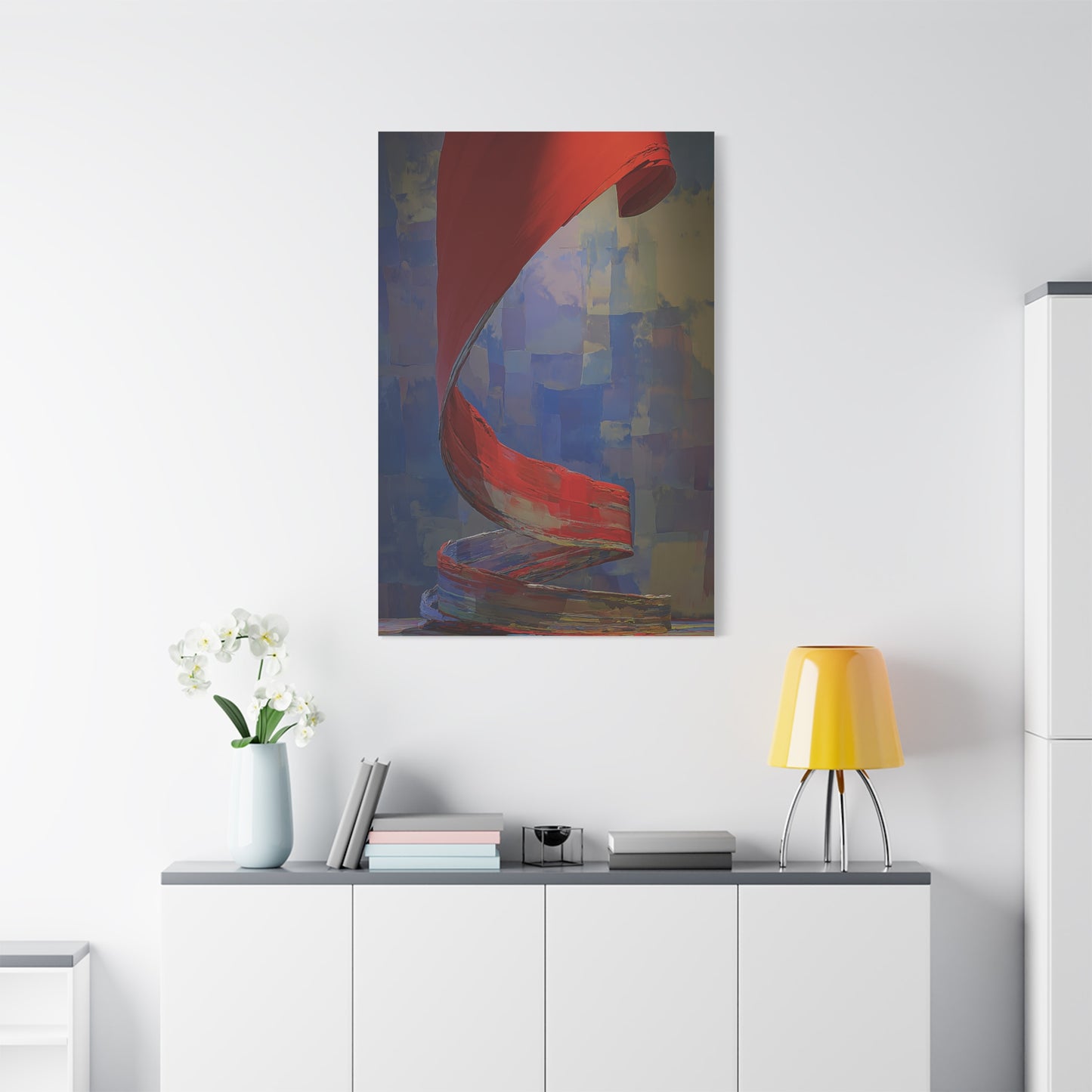 Sculptural Ribbon Motion Abstract Wall Art & Canvas Print
