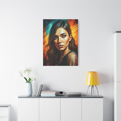 Ember Gaze Feminine Portrait Wall Art & Canvas Print