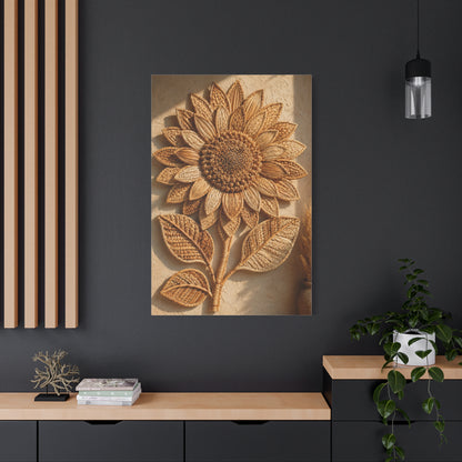 Artisan Woven Sunflower Relief Wall Art & Canvas Print
