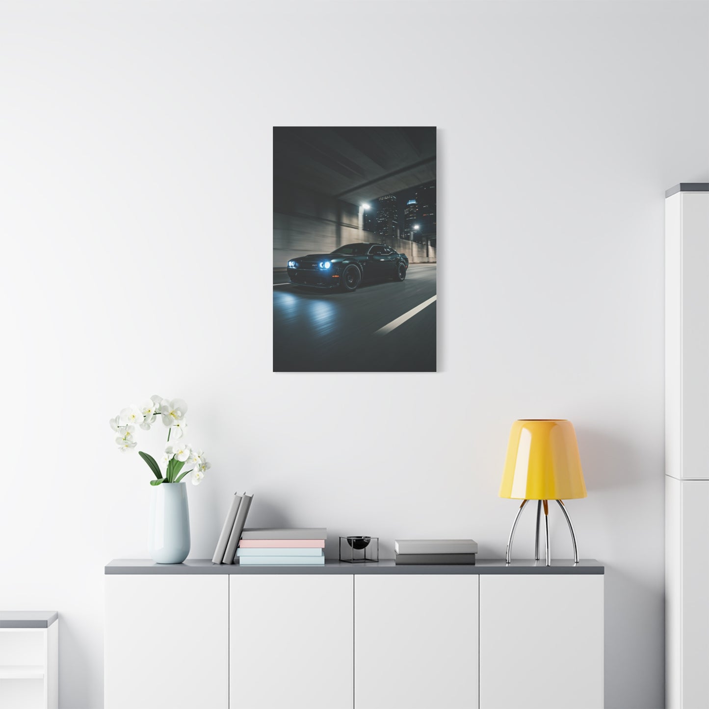 Dodge Challenger SRT Night Tunnel Motion Wall Art & Canvas Prints